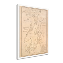 Cargar imagen en el visor de la galería, Digitally Restored and Enhanced 1889 Puget Sound Map - 1889 Puget Sound - Framed Vintage Puget Sound Wall Art - Old Puget Sound Nautical Map - History Map of Puget Sound Washington Territory
