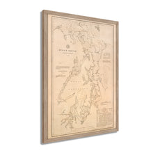 Cargar imagen en el visor de la galería, Digitally Restored and Enhanced 1889 Puget Sound Map - 1889 Puget Sound - Framed Vintage Puget Sound Wall Art - Old Puget Sound Nautical Map - History Map of Puget Sound Washington Territory