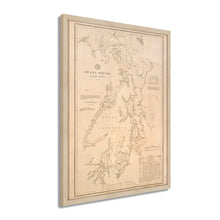 Cargar imagen en el visor de la galería, Digitally Restored and Enhanced 1889 Puget Sound Map - 1889 Puget Sound - Framed Vintage Puget Sound Wall Art - Old Puget Sound Nautical Map - History Map of Puget Sound Washington Territory