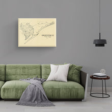 Load image into Gallery viewer, Digitally Restored and Enhanced 1892 Galveston Texas Map Canvas Art - Canvas Wrap Vintage Galveston Wall Art - History Map of Galveston Texas - Old Map of Galveston County Texas Showing Landownership