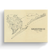 Load image into Gallery viewer, Digitally Restored and Enhanced 1892 Galveston Texas Map Canvas Art - Canvas Wrap Vintage Galveston Wall Art - History Map of Galveston Texas - Old Map of Galveston County Texas Showing Landownership