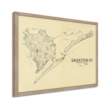 Cargar imagen en el visor de la galería, Digitally Restored and Enhanced 1892 Galveston Texas Map - Framed Vintage Galveston Wall Art - Old Galveston TX Map - History Map of Galveston Texas - Framed Galveston County Map