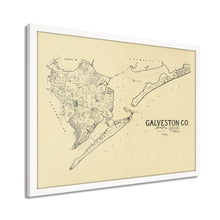 Cargar imagen en el visor de la galería, Digitally Restored and Enhanced 1892 Galveston Texas Map - Framed Vintage Galveston Wall Art - Old Galveston TX Map - History Map of Galveston Texas - Framed Galveston County Map