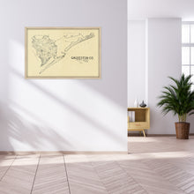 Cargar imagen en el visor de la galería, Digitally Restored and Enhanced 1892 Galveston Texas Map - Framed Vintage Galveston Wall Art - Old Galveston TX Map - History Map of Galveston Texas - Framed Galveston County Map