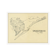 Cargar imagen en el visor de la galería, Digitally Restored and Enhanced 1892 Galveston Texas Map - Framed Vintage Galveston Wall Art - Old Galveston TX Map - History Map of Galveston Texas - Framed Galveston County Map