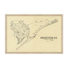 Cargar imagen en el visor de la galería, Digitally Restored and Enhanced 1892 Galveston Texas Map - Framed Vintage Galveston Wall Art - Old Galveston TX Map - History Map of Galveston Texas - Framed Galveston County Map