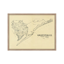Cargar imagen en el visor de la galería, Digitally Restored and Enhanced 1892 Galveston Texas Map - Framed Vintage Galveston Wall Art - Old Galveston TX Map - History Map of Galveston Texas - Framed Galveston County Map