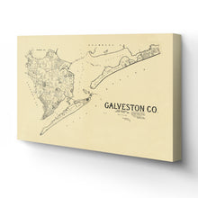 Load image into Gallery viewer, Digitally Restored and Enhanced 1892 Galveston Texas Map Canvas Art - Canvas Wrap Vintage Galveston Wall Art - History Map of Galveston Texas - Old Map of Galveston County Texas Showing Landownership