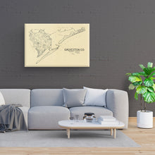 Load image into Gallery viewer, Digitally Restored and Enhanced 1892 Galveston Texas Map Canvas Art - Canvas Wrap Vintage Galveston Wall Art - History Map of Galveston Texas - Old Map of Galveston County Texas Showing Landownership