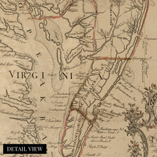 Load image into Gallery viewer, Digitally Restored and Enhanced 1786 Delaware Bay & Chesapeake Bay Map Canvas Art - Canvas Wrap Vintage Delmarva Peninsula Chesapeake Bay - History Map of the Chesapeake Bay Wall Art Poster
