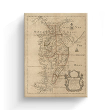 Load image into Gallery viewer, Digitally Restored and Enhanced 1786 Delaware Bay & Chesapeake Bay Map Canvas Art - Canvas Wrap Vintage Delmarva Peninsula Chesapeake Bay - History Map of the Chesapeake Bay Wall Art Poster