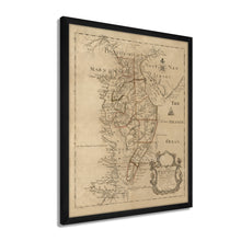 Cargar imagen en el visor de la galería, Digitally Restored and Enhanced 1786 Delaware Bay and Chesapeake Bay Map Poster - Framed Vintage Chesapeake Bay Map Wall Art - History Map of the Chesapeake Bay Delmarva Peninsula
