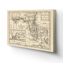 Cargar imagen en el visor de la galería, Digitally Restored and Enhanced 1763 Florida Map Canvas Art - Canvas Wrap Vintage Florida Map Poster - History Map of Florida State - The New Governments of East & West Florida Map Wall Art