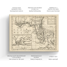 Cargar imagen en el visor de la galería, Digitally Restored and Enhanced 1763 Florida Map Canvas Art - Canvas Wrap Vintage Florida Map Poster - History Map of Florida State - The New Governments of East & West Florida Map Wall Art