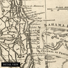 Cargar imagen en el visor de la galería, Digitally Restored and Enhanced 1763 Florida Map Canvas Art - Canvas Wrap Vintage Florida Map Poster - History Map of Florida State - The New Governments of East & West Florida Map Wall Art