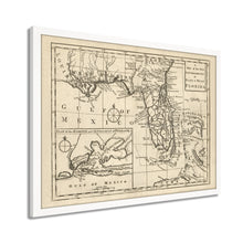 Cargar imagen en el visor de la galería, Digitally Restored and Enhanced 1763 Florida Map Poster - Framed Vintage Florida Map Wall Art - History Map of Florida State - The New Governments of East & West Florida Wall Map