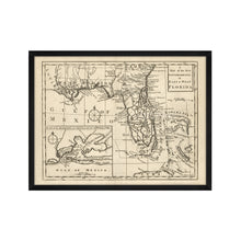 Cargar imagen en el visor de la galería, Digitally Restored and Enhanced 1763 Florida Map Poster - Framed Vintage Florida Map Wall Art - History Map of Florida State - The New Governments of East & West Florida Wall Map
