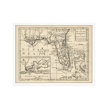 Cargar imagen en el visor de la galería, Digitally Restored and Enhanced 1763 Florida Map Poster - Framed Vintage Florida Map Wall Art - History Map of Florida State - The New Governments of East & West Florida Wall Map
