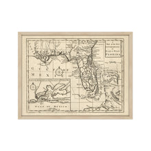 Cargar imagen en el visor de la galería, Digitally Restored and Enhanced 1763 Florida Map Poster - Framed Vintage Florida Map Wall Art - History Map of Florida State - The New Governments of East & West Florida Wall Map