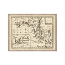 Cargar imagen en el visor de la galería, Digitally Restored and Enhanced 1763 Florida Map Poster - Framed Vintage Florida Map Wall Art - History Map of Florida State - The New Governments of East & West Florida Wall Map