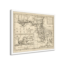 Cargar imagen en el visor de la galería, Digitally Restored and Enhanced 1763 Florida Map Poster - Framed Vintage Florida Map Wall Art - History Map of Florida State - The New Governments of East & West Florida Wall Map