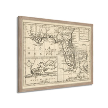 Cargar imagen en el visor de la galería, Digitally Restored and Enhanced 1763 Florida Map Poster - Framed Vintage Florida Map Wall Art - History Map of Florida State - The New Governments of East & West Florida Wall Map