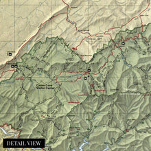 Load image into Gallery viewer, Digitally Restored and Enhanced 1990 Great Smoky Mountains Map Canvas Art - Canvas Wrap Vintage Great Smoky Mountains National Park Trail Map - Old Trail Map of Smoky Mountains Poster Wall Art