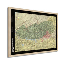 Load image into Gallery viewer, Digitally Restored and Enhanced 1990 Great Smoky Mountains National Park Trail Map Poster - Framed Vintage Great Smoky Mountains Map - History Map of Smoky Mountains Poster Wall Art