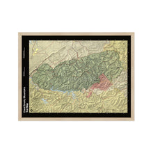 Load image into Gallery viewer, Digitally Restored and Enhanced 1990 Great Smoky Mountains National Park Trail Map Poster - Framed Vintage Great Smoky Mountains Map - History Map of Smoky Mountains Poster Wall Art
