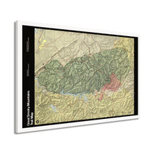 Load image into Gallery viewer, Digitally Restored and Enhanced 1990 Great Smoky Mountains National Park Trail Map Poster - Framed Vintage Great Smoky Mountains Map - History Map of Smoky Mountains Poster Wall Art