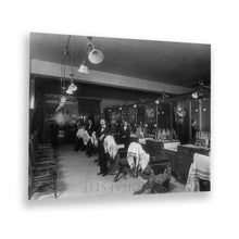 Load image into Gallery viewer, Digitally Restored and Enhanced 1896 7 Men in A Barber Shop Philadelphia Photo Print - 8x10 Inch Restored Vintage Barbershop Poster in Philadelphia Wall Art