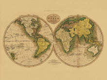 Cargar imagen en el visor de la galería, Digitally Restored and Enhanced 1795 Map of the World - Vintage Map Wall Art - Beautiful Wall Decor - Large Vintage World Map - Vintage World Map Poster - Vintage Old World Map (Tan)