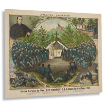 Cargar imagen en el visor de la galería, Digitally Restored and Enhanced 1877 Atlanta Campaign Photo Print - Vintage Photo of The Army of The Cumberland During A Church Service Poster Wall Art
