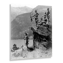 Cargar imagen en el visor de la galería, Digitally Restored and Enhanced 1912 Blackfeet Braves Photo Print - Old Photo of Mystic Braves Near Going To The Sun Road Mt. Glacier National Park Poster
