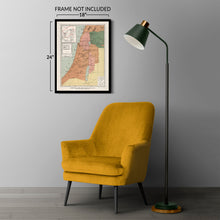 Load image into Gallery viewer, Digitally Restored and Enhanced 1912 Palestine Map Print - Vintage Map of Palestine in the Time of Jesus Christ - Historic Holy Land Map Poster Wall Art
