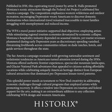 Cargar imagen en el visor de la galería, Digitally Restored and Enhanced 1936 Montana Mountains Tipi See America WPA Federal Art Project Travel Poster - Depression Era Art Deco - Archival Reproduction
