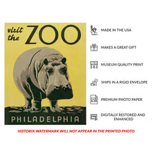 Load image into Gallery viewer, Digitally Restored and Enhanced1936 Philadelphia Zoo Poster - WPA Federal Art Project - Depression Era Graphic Design - Archival Print
