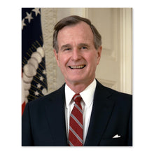 Cargar imagen en el visor de la galería, Digitally Restored and Enhanced George H W Bush 41st President of the United States Official Portrait Photo Print Poster
