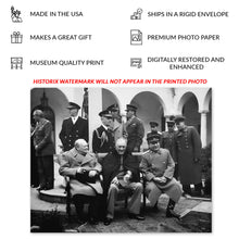 Cargar imagen en el visor de la galería, Digitally Restored and Enhanced 1945 The Big Three Yalta Conference Photo Print - Vintage Photo of The Yalta Conference of The Big Three Wall Art Poster
