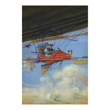 Load image into Gallery viewer, Digitally Restored and Enhanced 1900 Futuristic Air Travel Poster - Victorian Aviation Fantasy Flying Machines - Turn of Century - Archival Print
