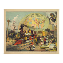 Load image into Gallery viewer, Digitally Restored and Enhanced 1882 Illinois Central Railroad Print - World Railroad Scene - Gilded Age Rail Commerce History - Archival Print
