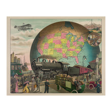 Load image into Gallery viewer, Digitally Restored and Enhanced 1910 Transportation Print - Twentieth Century Railroad Aviation Ships - Progressive Era Technology - Archival Print
