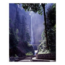 Cargar imagen en el visor de la galería, Digitally Restored and Enhanced 1980 Multnomah Falls Print - Columbia River Gorge Benson Bridge - Oregon Waterfall Natural Wonder - Archival Print
