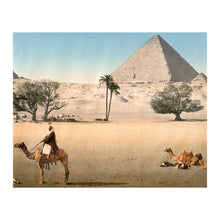 Load image into Gallery viewer, 1890 Egypt Pyramid Print - Bedouins at Giza Cairo - Victorian Travel Ancient Egypt - Archival Print
