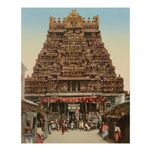 Load image into Gallery viewer, Digitally Restored and Enhanced 1890 India Temple Print - Madura Gopura Dravidian Architecture - Victorian Travel India - Archival Print
