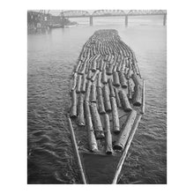 Cargar imagen en el visor de la galería, Digitally Restored and Enhanced 1941 Portland Log Raft Print - Willamette River Timber Industry - FSA Depression Era Logging - Archival Print
