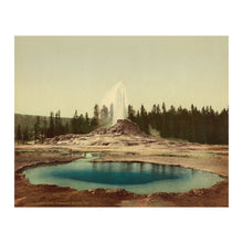 Load image into Gallery viewer, Digitally Restored and Enhanced 1898 Castle Geyser Print - Yellowstone National Park Geothermal - Western Wilderness Conservation - Archival Print
