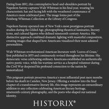 Cargar imagen en el visor de la galería, Digitally Restored and Enhanced 1892 Walt Whitman Print - American Poet Portrait Napoleon Sarony - Leaves of Grass Final Year - Archival Print
