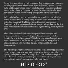 Cargar imagen en el visor de la galería, Digitally Restored and Enhanced 1968 Rosa Parks and Shirley Chisholm Print - Civil Rights Icons Portrait - American History Pioneers - Archival Print
