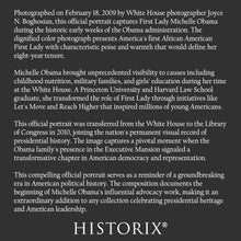 Load image into Gallery viewer, Digitally Restored and Enhanced 2009 Michelle Obama Print - First Lady Official Portrait - White House African American History - Archival Print
